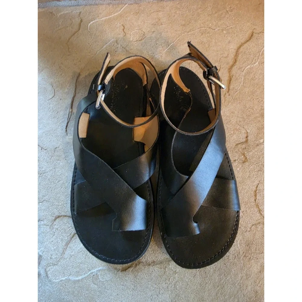 Madewell The Natasha Flatform Sandal in True Black Womens Size 7